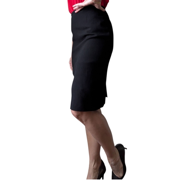 Armani Collezioni Black Stretch Crepe Knee Length Pencil Skirt Women's Size 6 - Picture 15 of 16